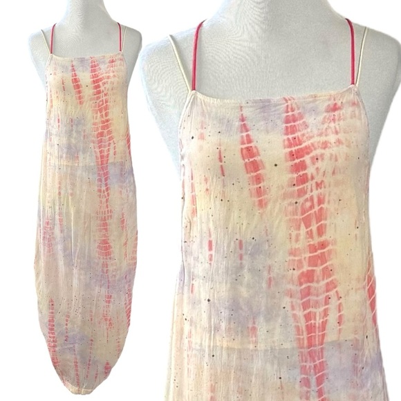 Free People Bohemian Beach Maxi Top Tie Dye Festival Fairy Spring Summer Small - Picture 4 of 15